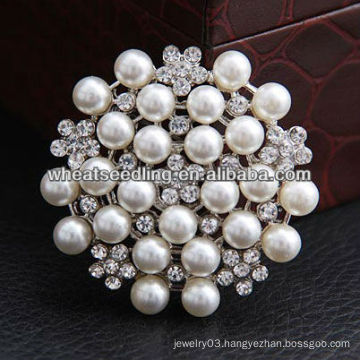 Bridesmaid Flower Girl Wedding Rhinestone Pearl Brooches Pins BH36